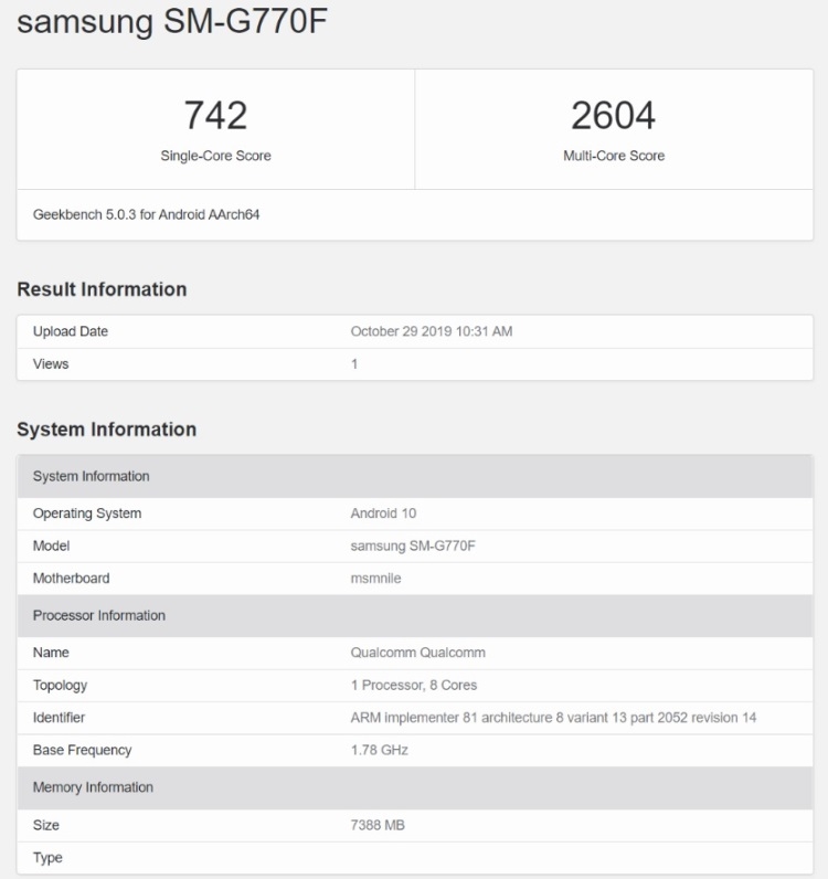 Samsung Galaxy S10 Lite