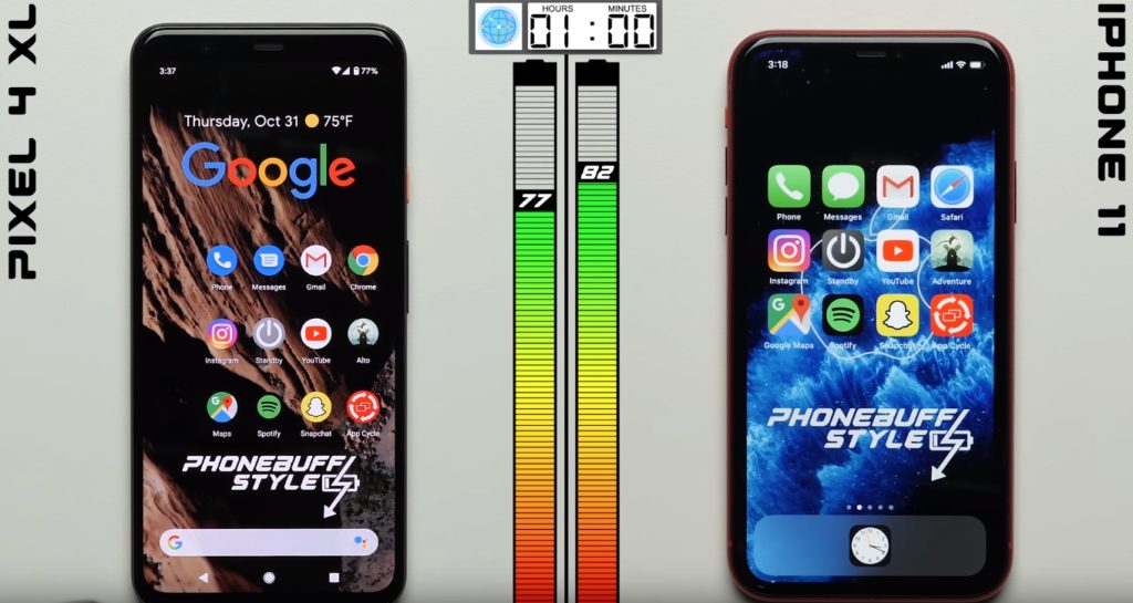 Google Pixel 4 XL та iPhone 11