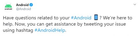 Google запустила технічну підтримку Android по хештегом