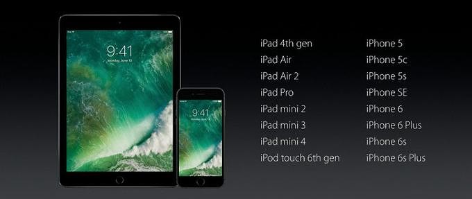 Пристрої, які отримали підтримку iOS 10
