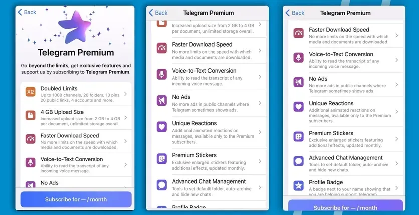 telegram premium