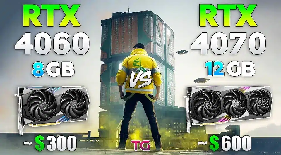 RTX 4070 порівняли з RTX 4060